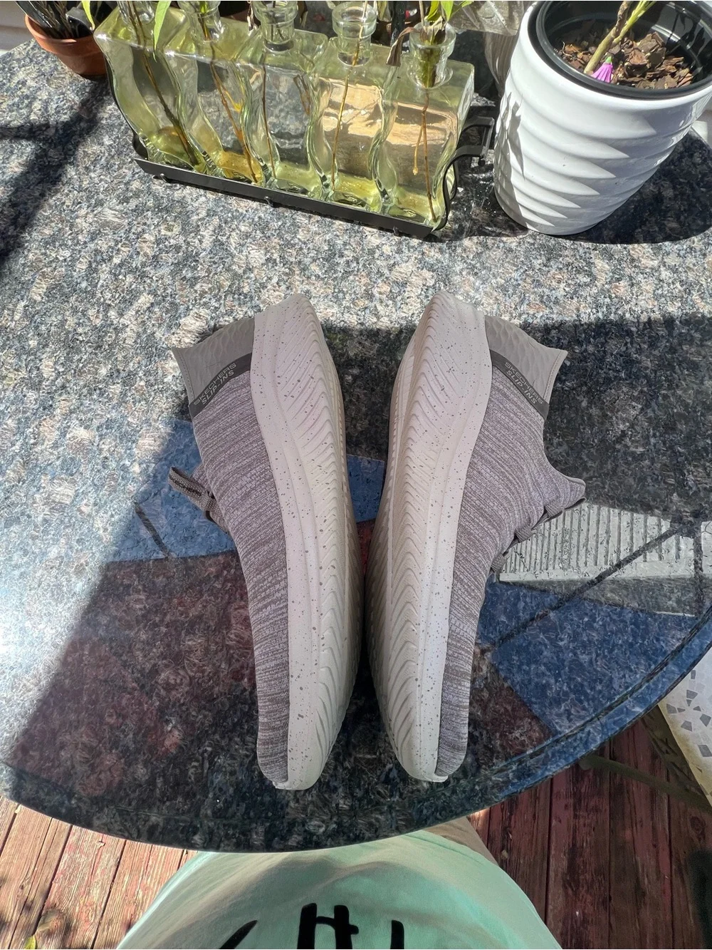 Skechers Men's Slip-On Loafers in Taupe Knit